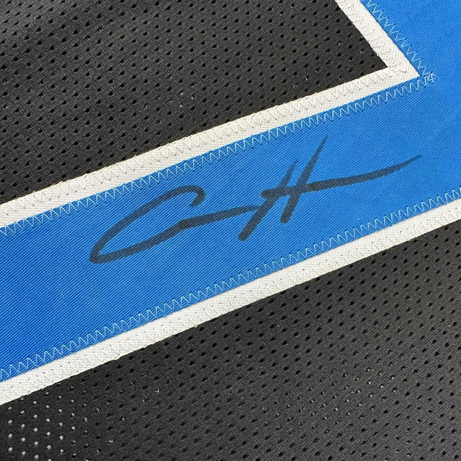 Autographed/Signed Aidan Hutchinson Detroit Black Jersey Beckett BAS COA
