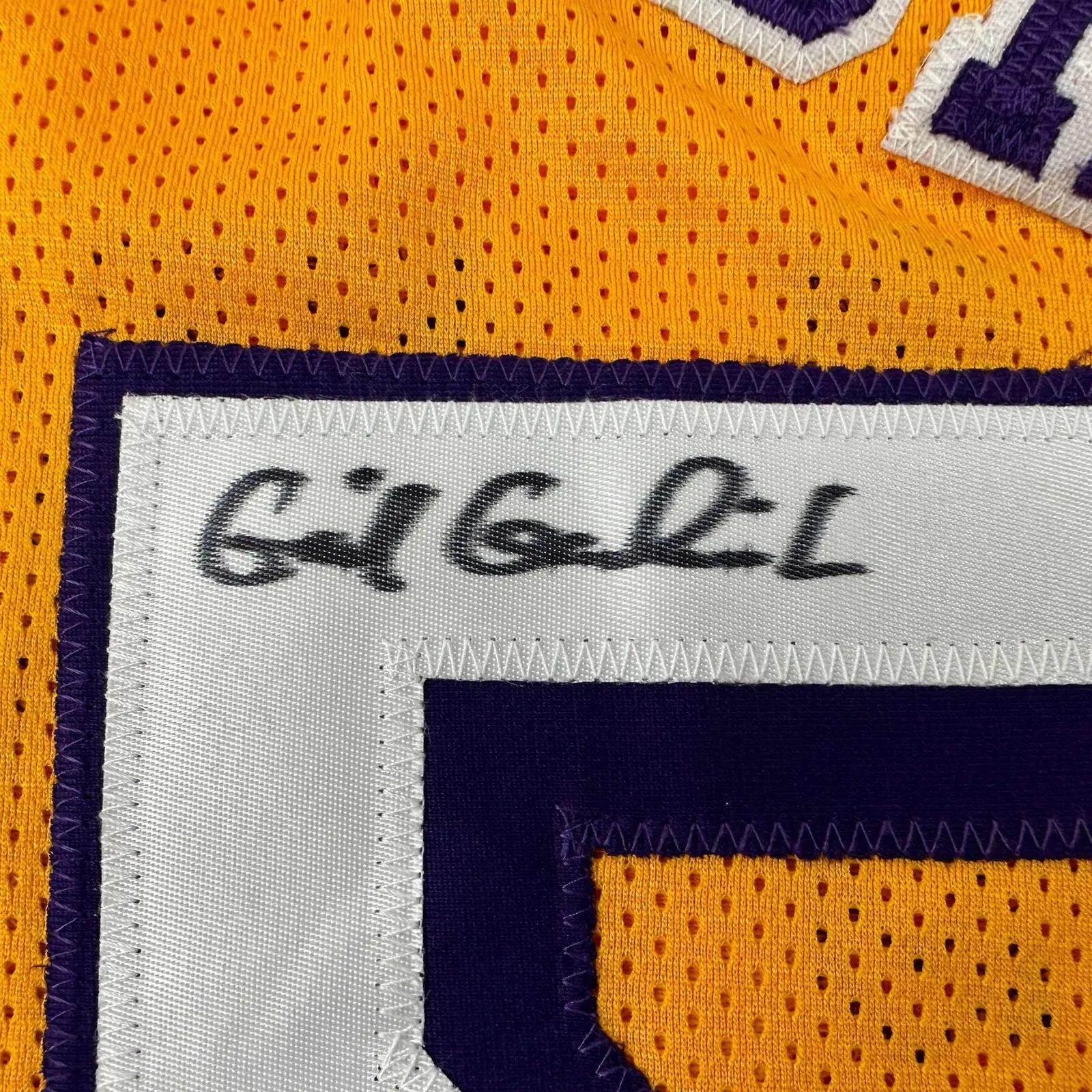 Autographed/Signed Gail Goodrich Los Angeles LA Yellow Jersey Beckett BAS COA