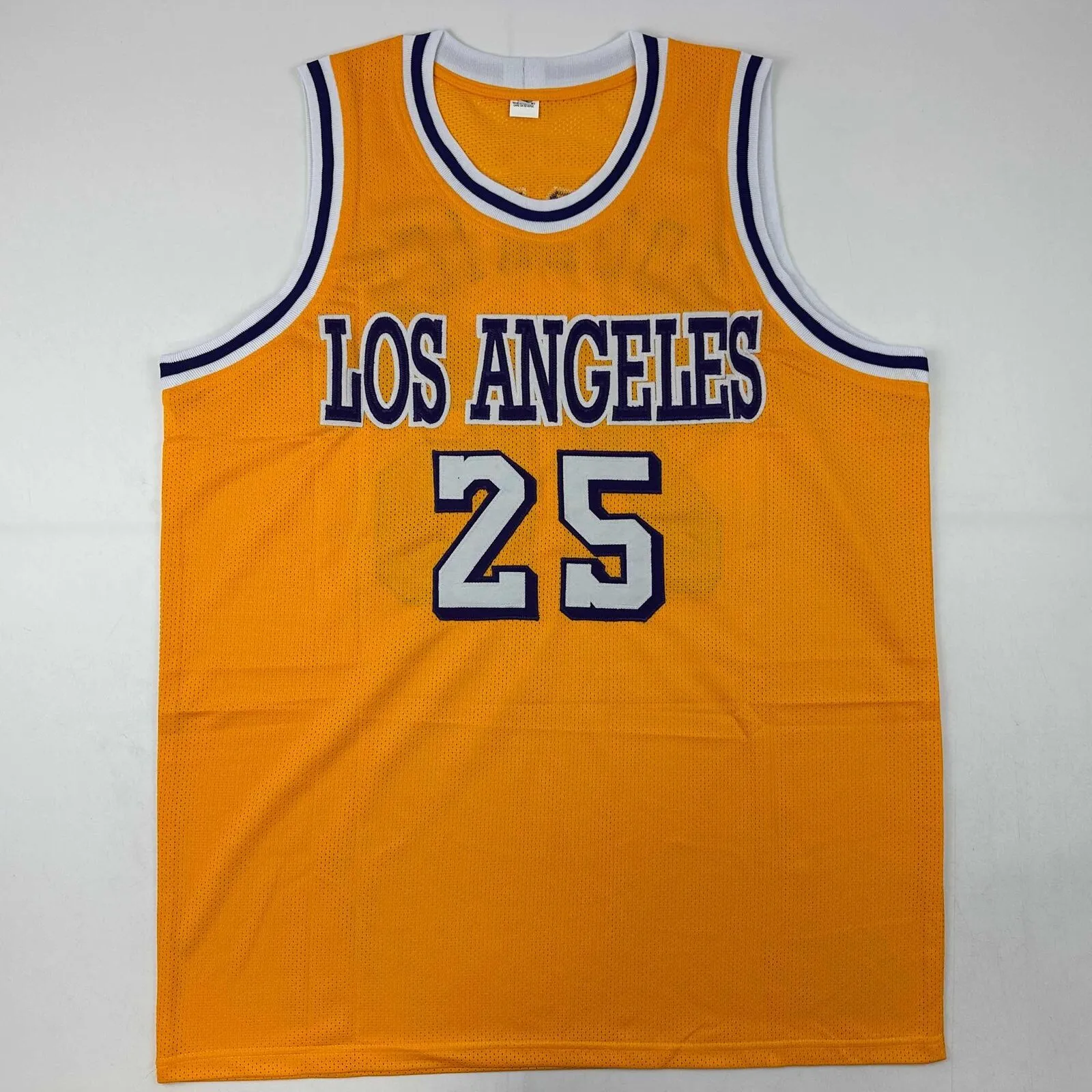 Autographed/Signed Gail Goodrich Los Angeles LA Yellow Jersey Beckett BAS COA
