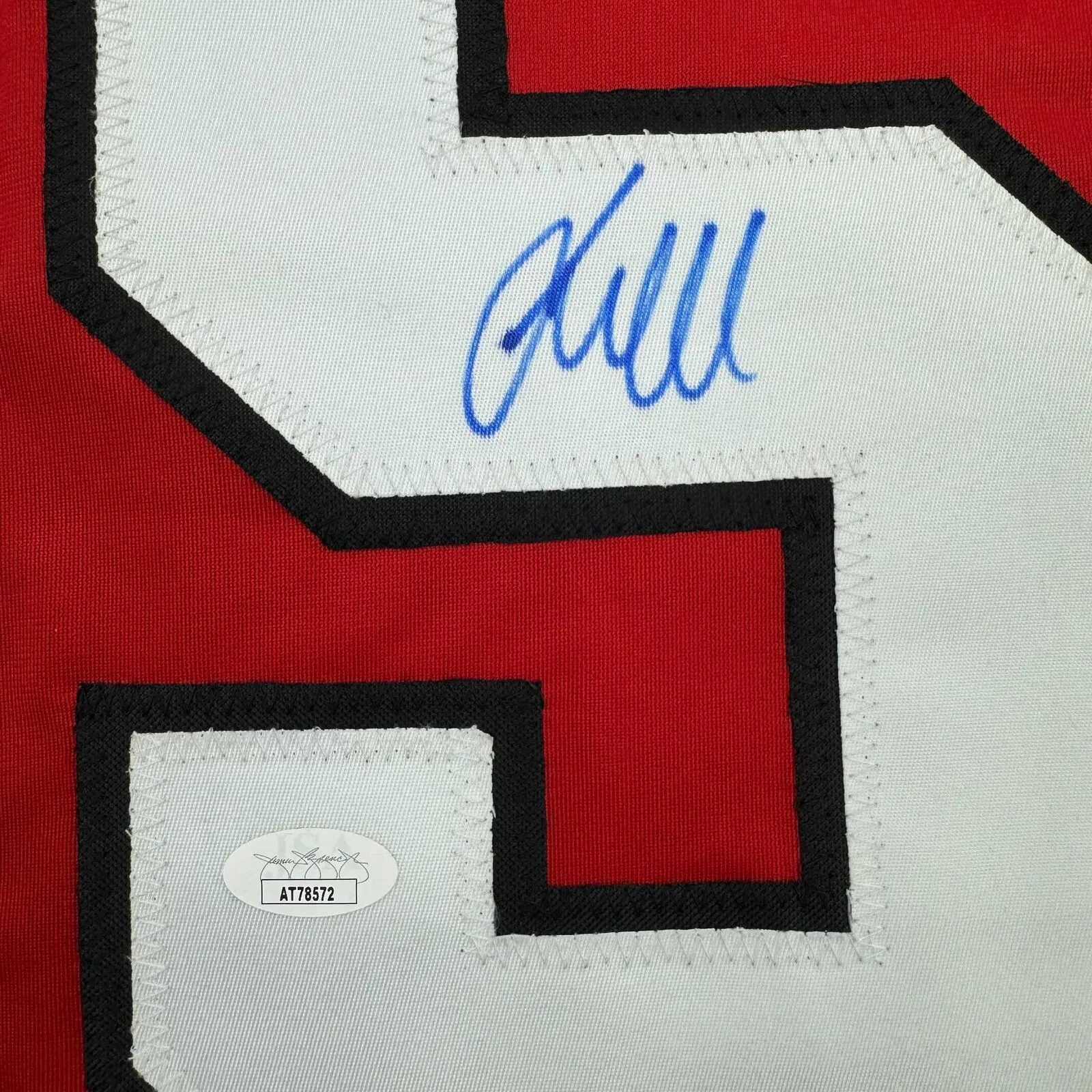 Autographed/Signed Jacob Markstrom New Jersey Red Hockey Jersey JSA COA