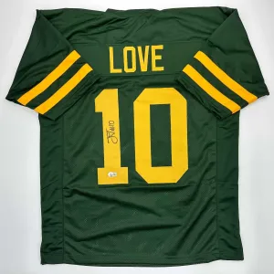 Autographed/Signed Jordan Love Green Bay Color Rush Jersey Beckett BAS COA