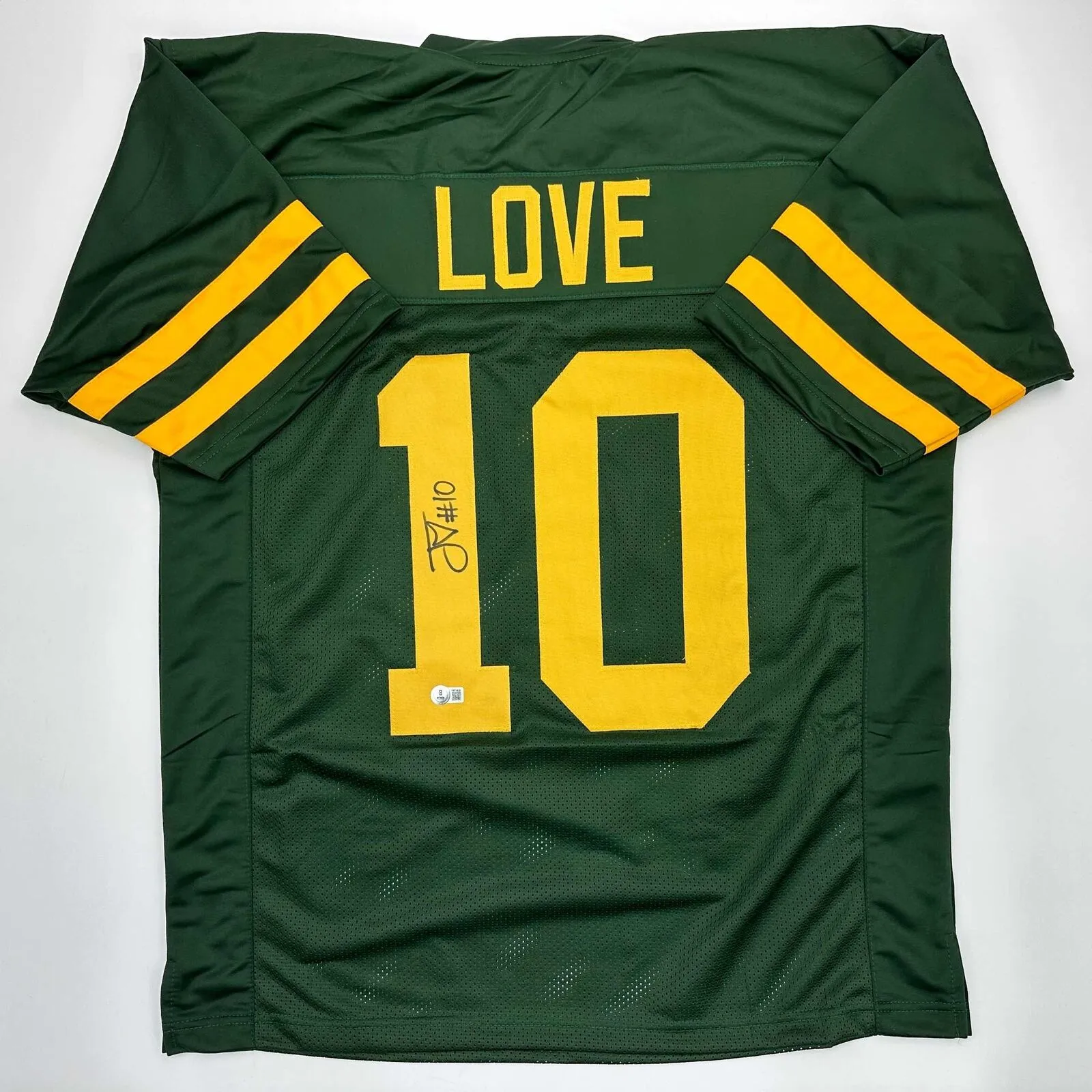 Autographed/Signed Jordan Love Green Bay Color Rush Jersey Beckett BAS COA