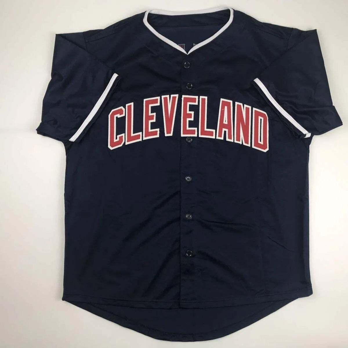 Autographed/Signed JOSE RAMIREZ Cleveland Blue Baseball Jersey Beckett BAS COA