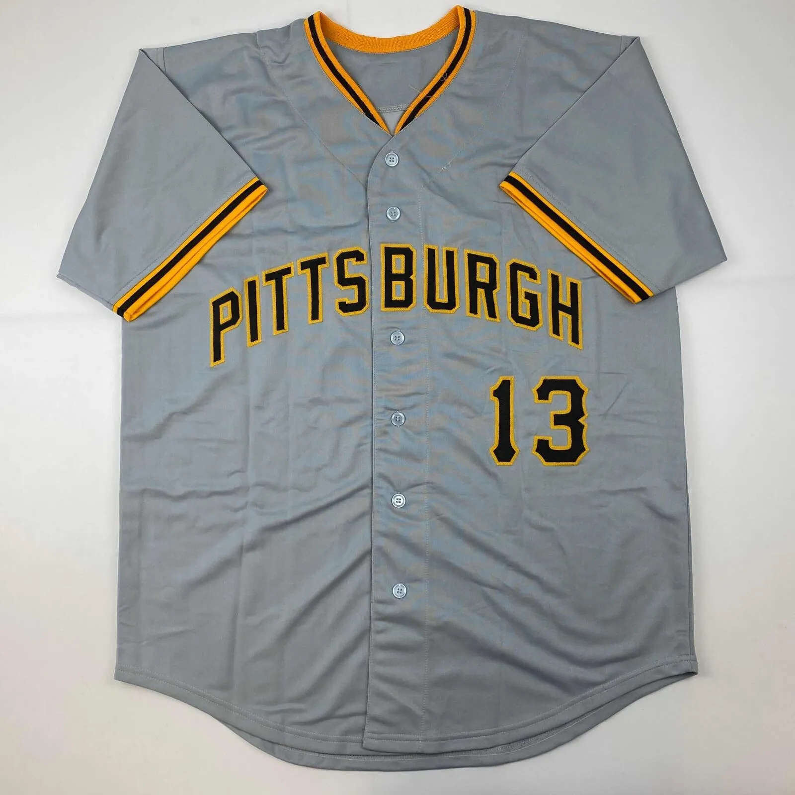 Autographed/Signed Ke'Bryan Hayes Pittsburgh Grey Baseball Jersey Beckett COA
