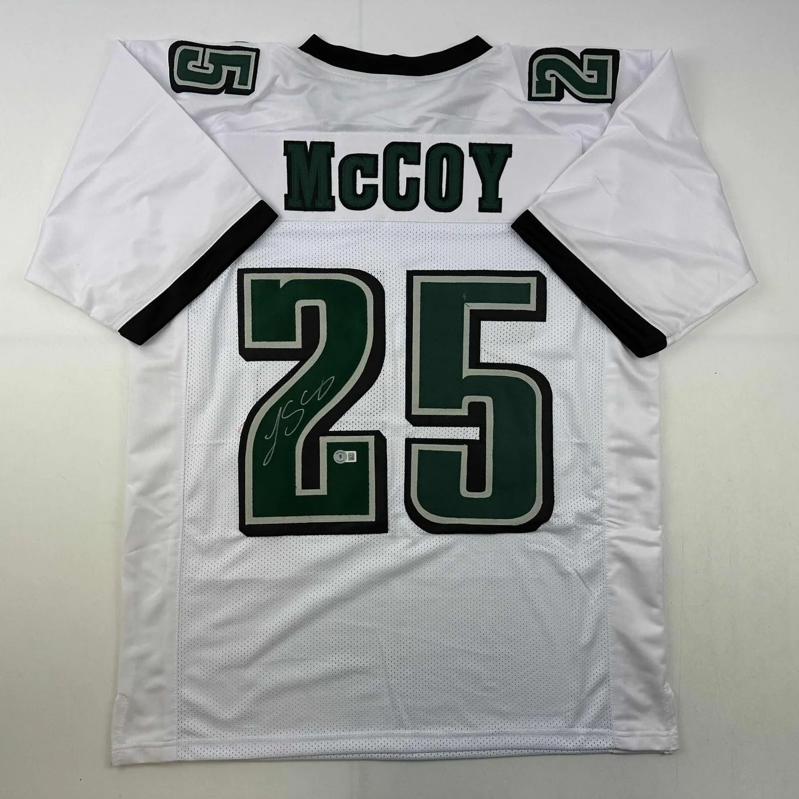 Autographed/Signed LeSean McCoy Philadelphia White Jersey Beckett BAS COA
