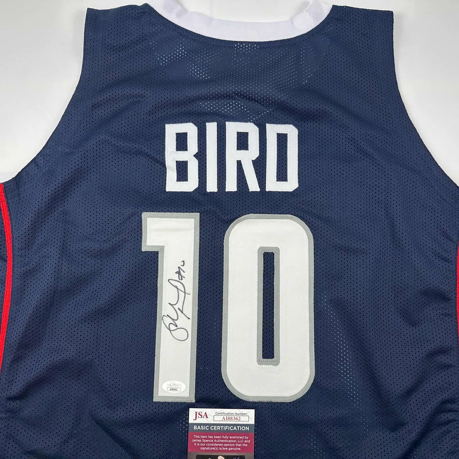Autographed/Signed Sue Bird UConn Connecticut Blue College Jersey JSA COA