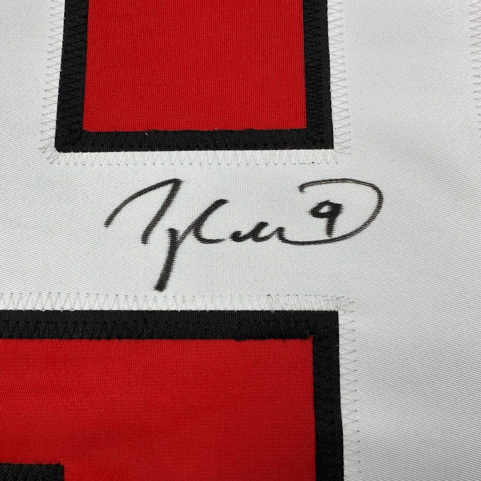Autographed/Signed Taylor Hall New Jersey Red Hockey Jersey JSA COA