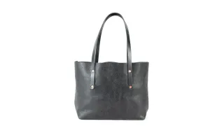 AVERY LEATHER TOTE BAG - SMALL - RAVEN