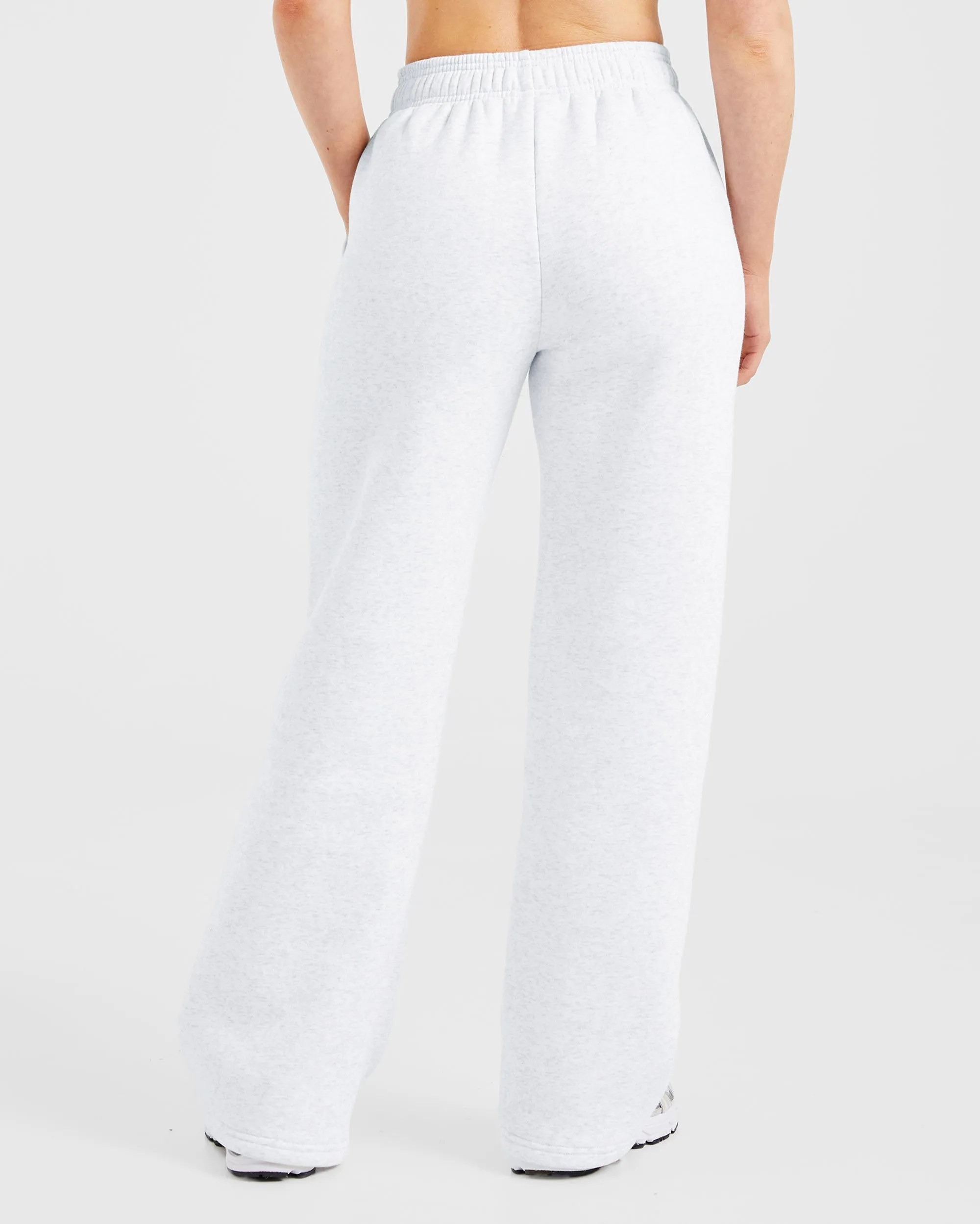 AYBL Sports Club Oversized Straight Leg Joggers - Grey Marl/Burgundy