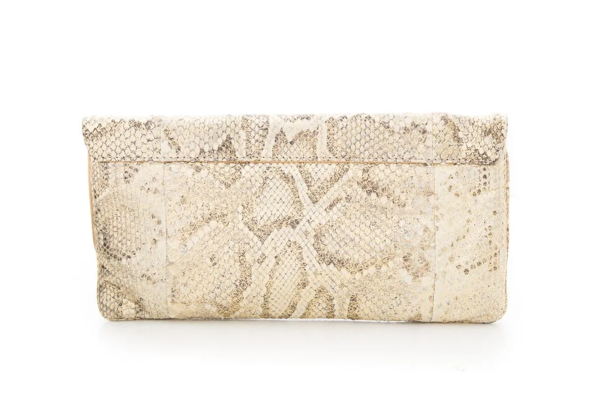 Badgley Mischka Shimmer Snakeskin Clutch