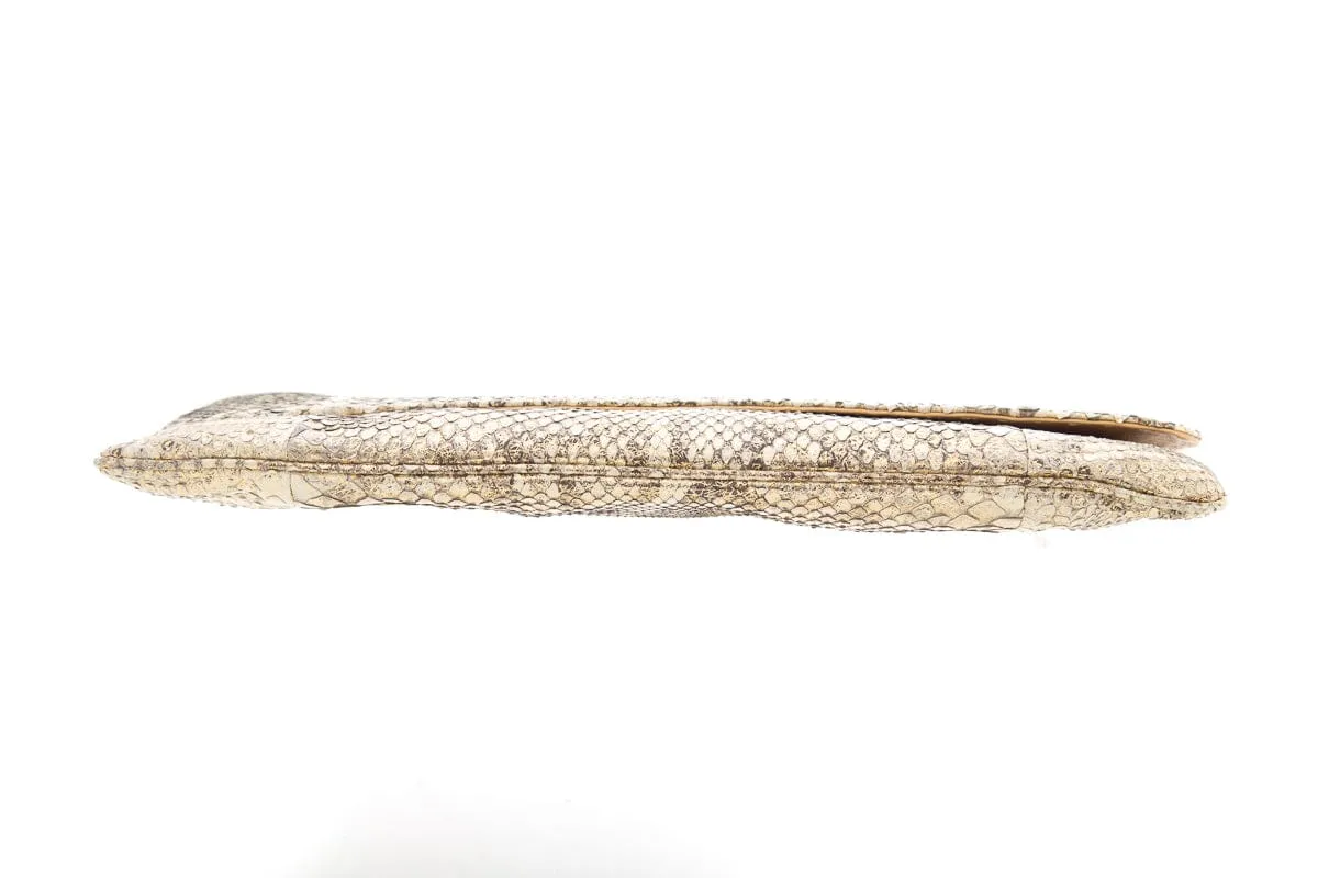 Badgley Mischka Shimmer Snakeskin Clutch