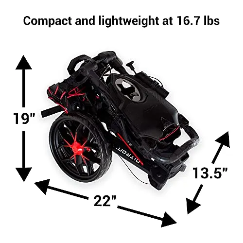 BagBoy Nitron Golf Push Cart, Black/Red