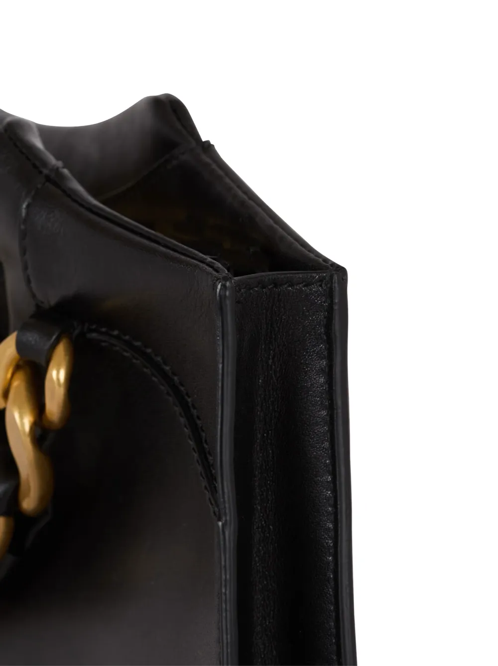 Balmain Crewneck Zipped Calfskin Pouch in Noir