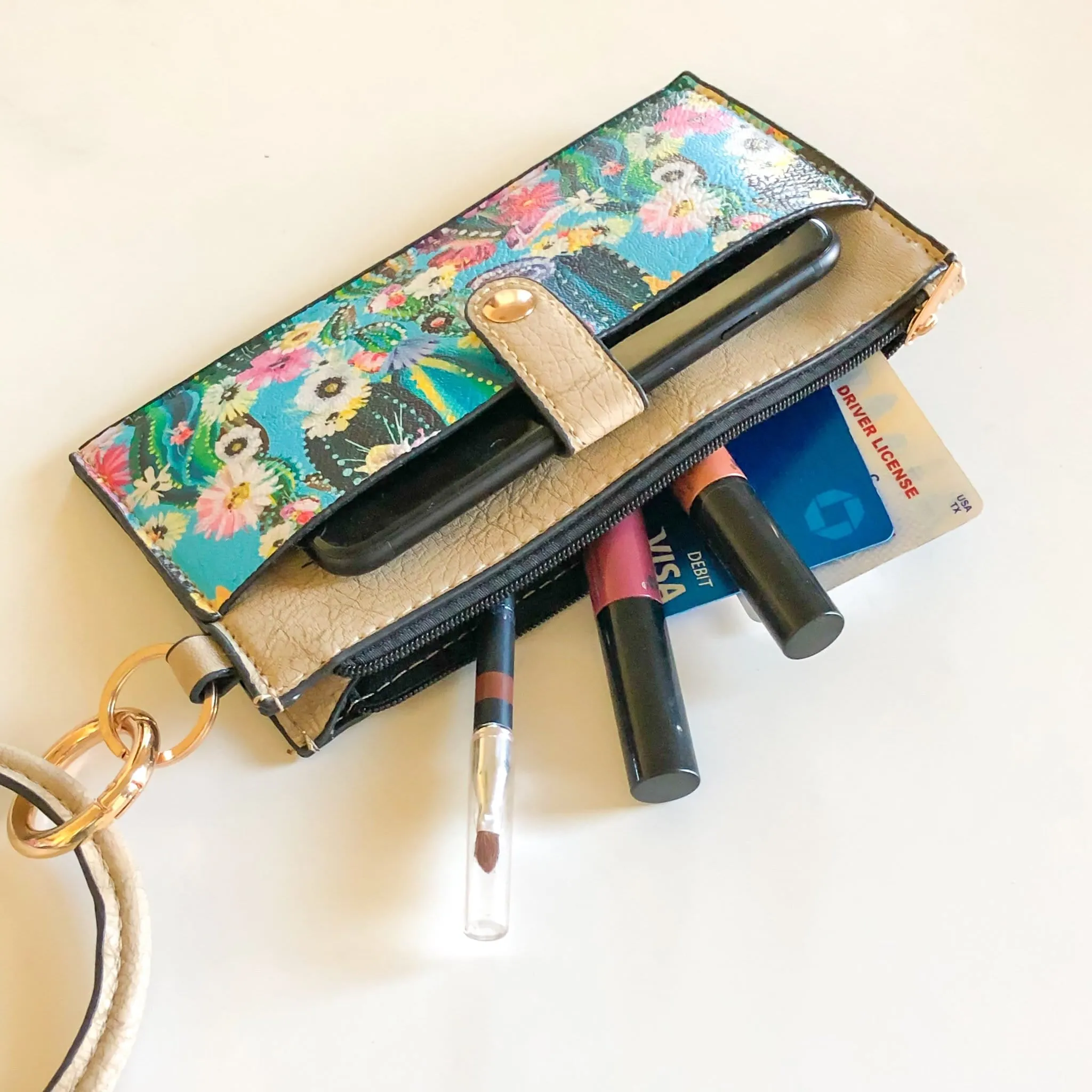 Bangle Wristlet  - Cactus Black