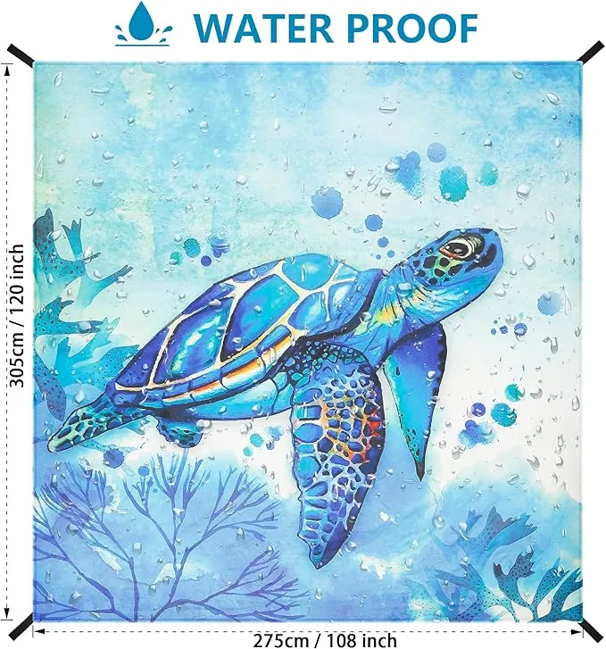 Beach Blanket, Sandproof Beach Mat, Waterproof Quick Drying Lightweight Outdoor Picnic Mat 120"x108" for 2-8 Adults with Pocket for Travel, Camping, Hiking