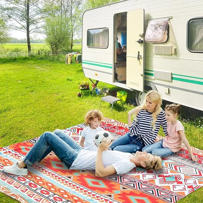 Beach Blanket, Sandproof Beach Mat, Waterproof Quick Drying Lightweight Outdoor Picnic Mat 79"x108" for 2-5 Adults with Pocket for Travel, Camping, Hiking