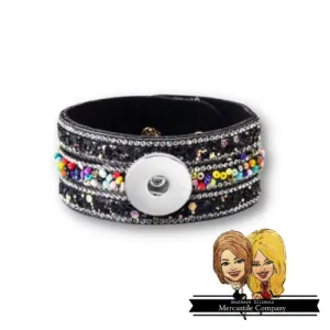 Beaded Rhinestone Cuff Bracelet