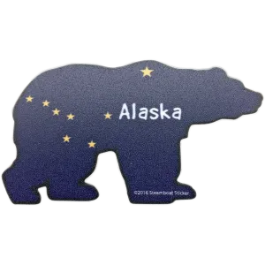 Bear Alaska Flag Mini Sticker