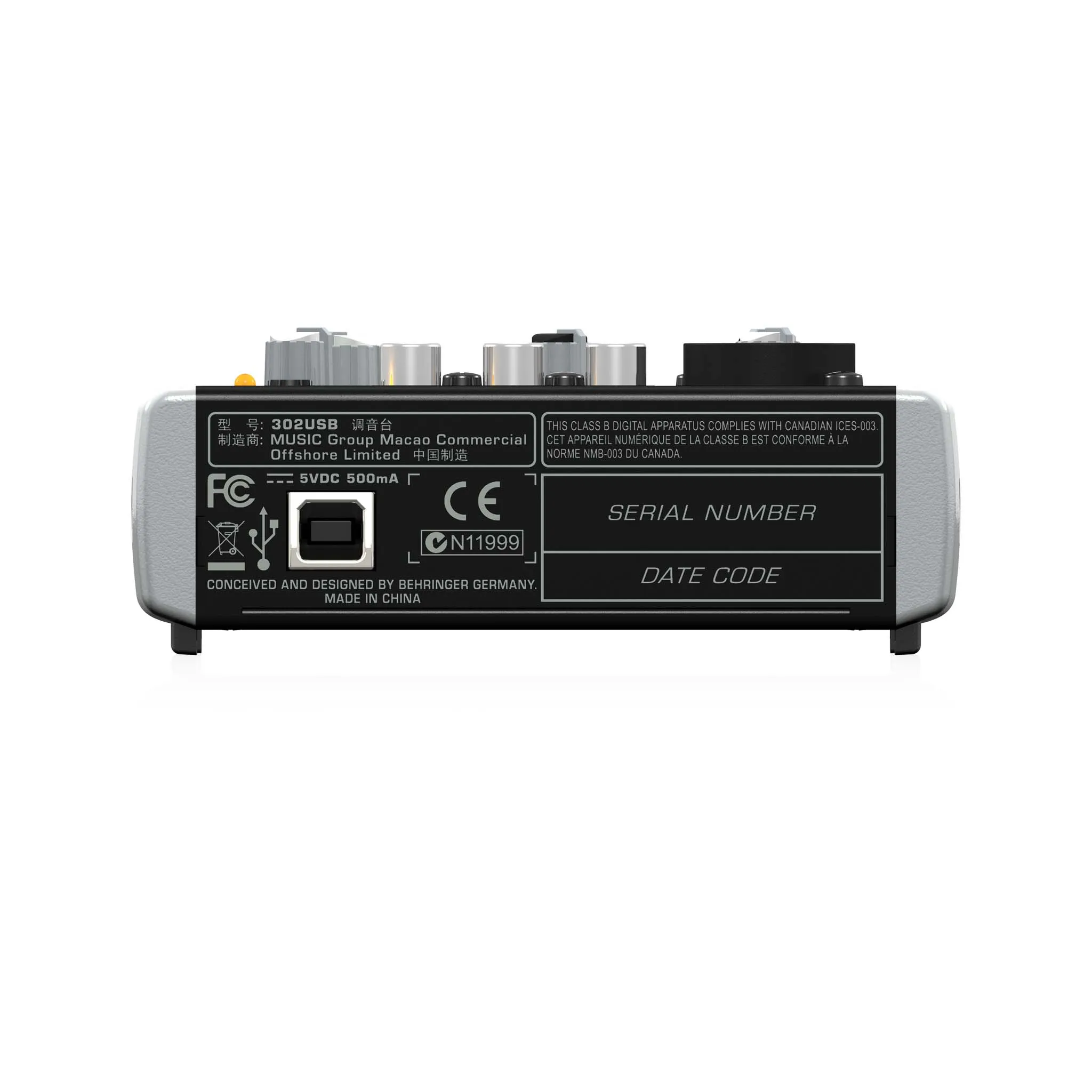 Behringer XENYX 302USB 3-Channel Mixer w/ USB, UK