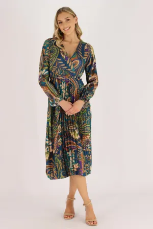 Bellisima Dress In Multi Blue