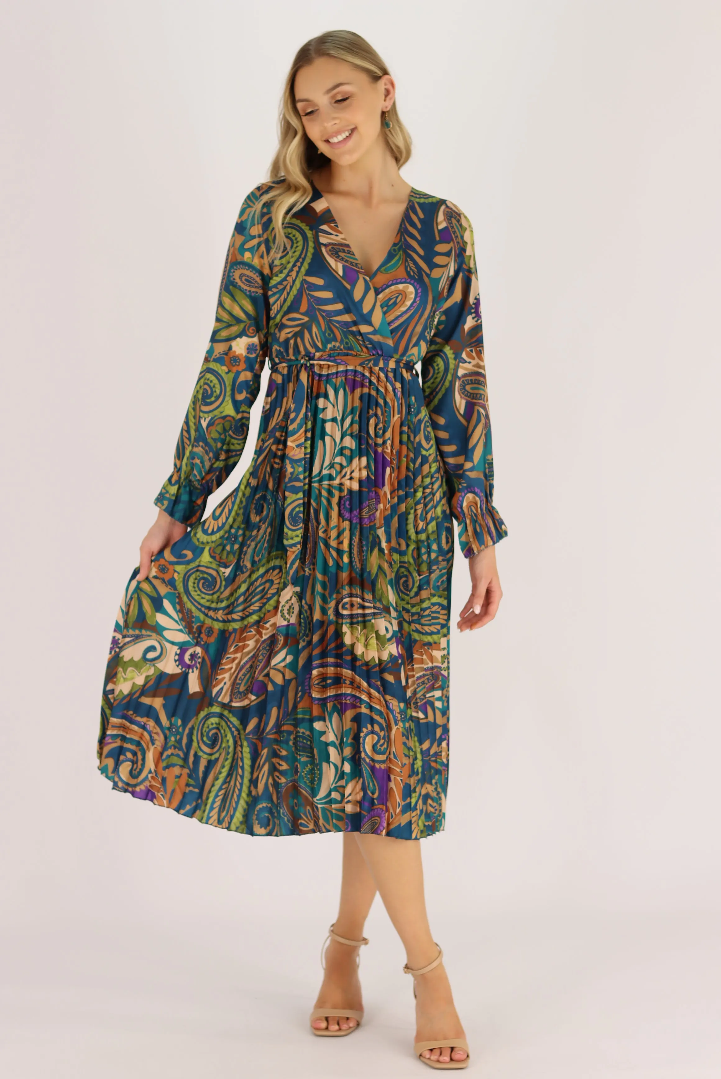 Bellisima Dress In Multi Blue