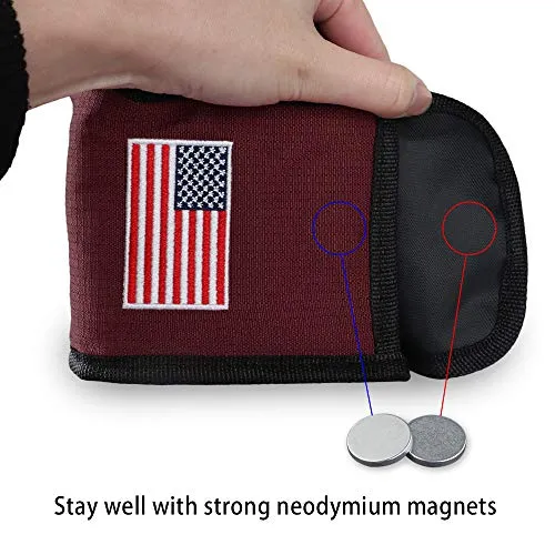 Big Teeth Golf Rangefinder Case Magnetic Closure Carry Case USA Flag for Tectectec Callaway and Most of Brands (Red)