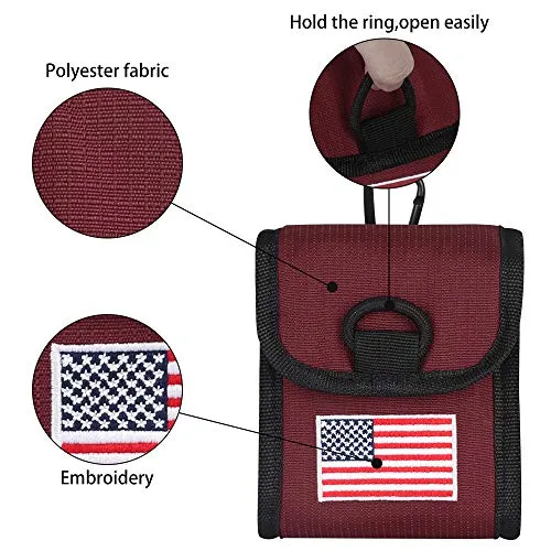 Big Teeth Golf Rangefinder Case Magnetic Closure Carry Case USA Flag for Tectectec Callaway and Most of Brands (Red)