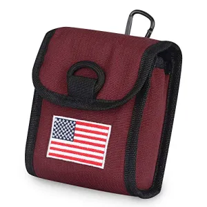 Big Teeth Golf Rangefinder Case Magnetic Closure Carry Case USA Flag for Tectectec Callaway and Most of Brands (Red)