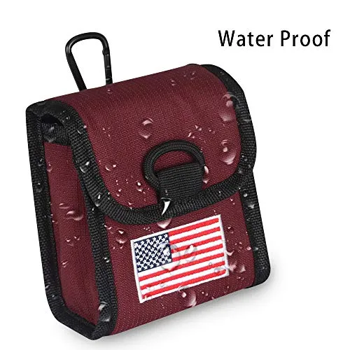 Big Teeth Golf Rangefinder Case Magnetic Closure Carry Case USA Flag for Tectectec Callaway and Most of Brands (Red)