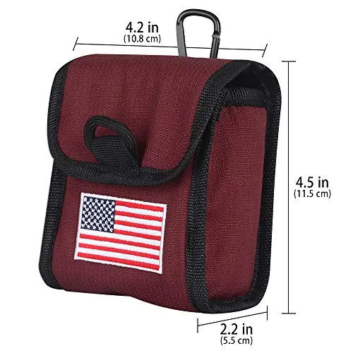 Big Teeth Golf Rangefinder Case Magnetic Closure Carry Case USA Flag for Tectectec Callaway and Most of Brands (Red)