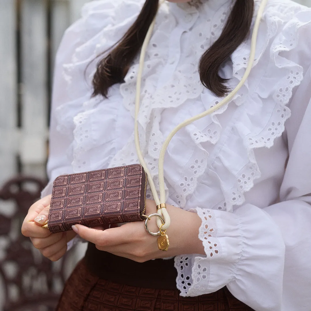 Bitter Chocolate Compact Zip Around Wallet【Japan Jewelry】