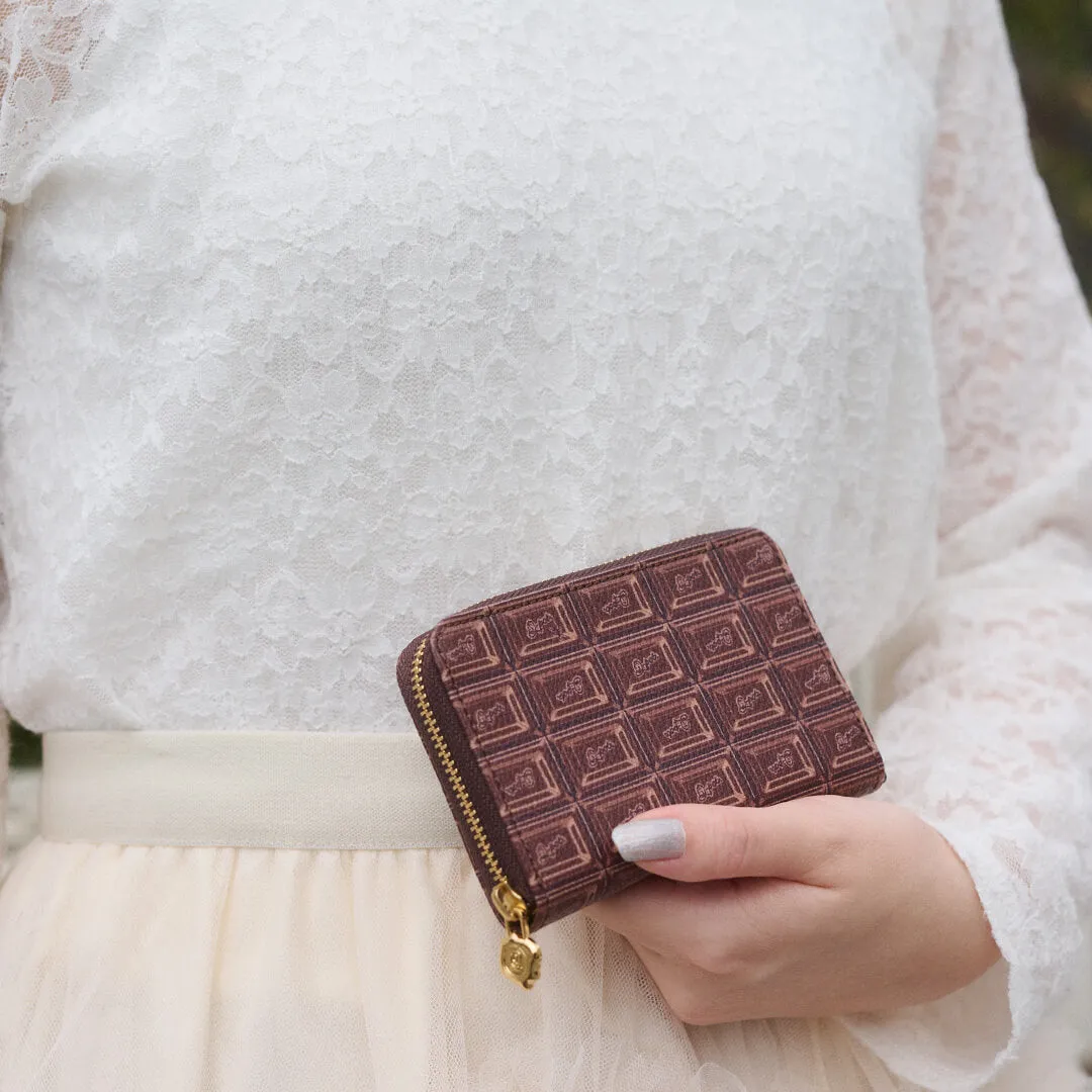 Bitter Chocolate Compact Zip Around Wallet【Japan Jewelry】
