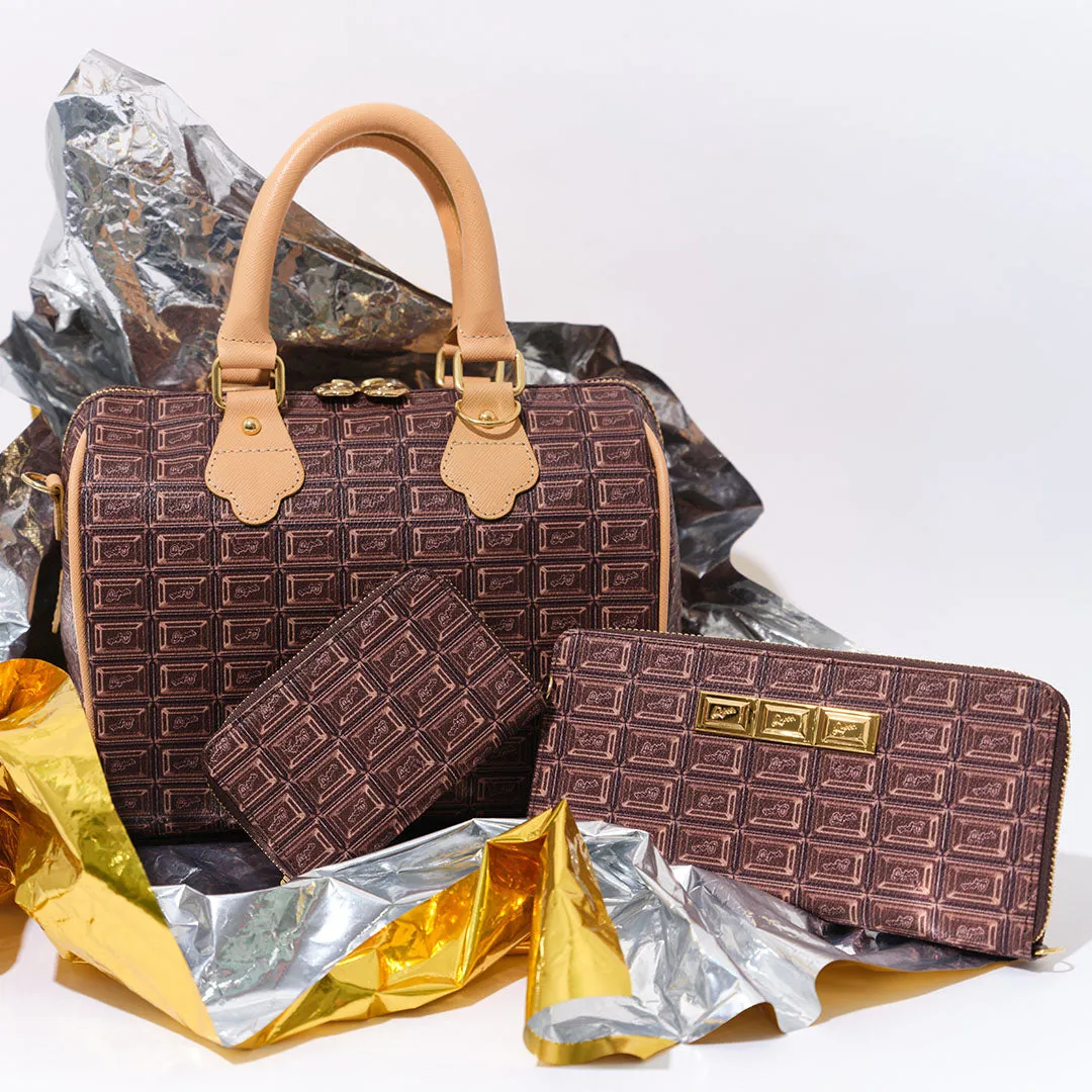 Bitter Chocolate Compact Zip Around Wallet【Japan Jewelry】