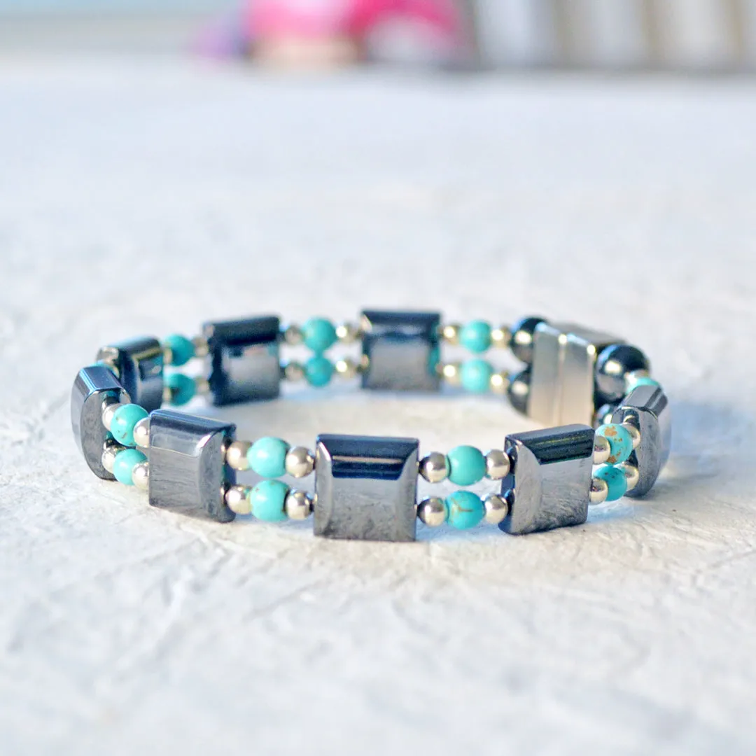 Black & Turquoise Magnetic Energy Bracelet