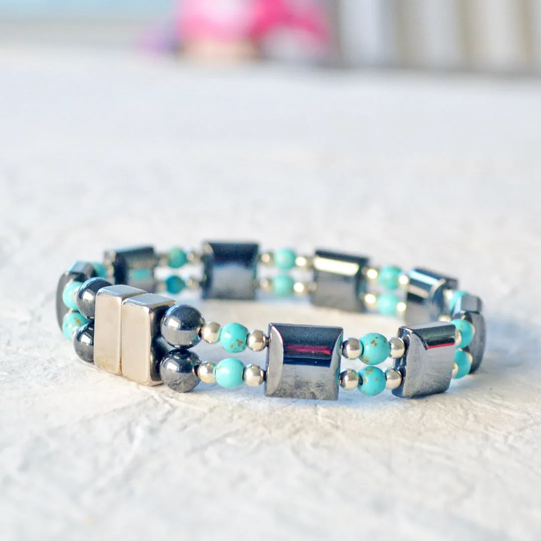 Black & Turquoise Magnetic Energy Bracelet