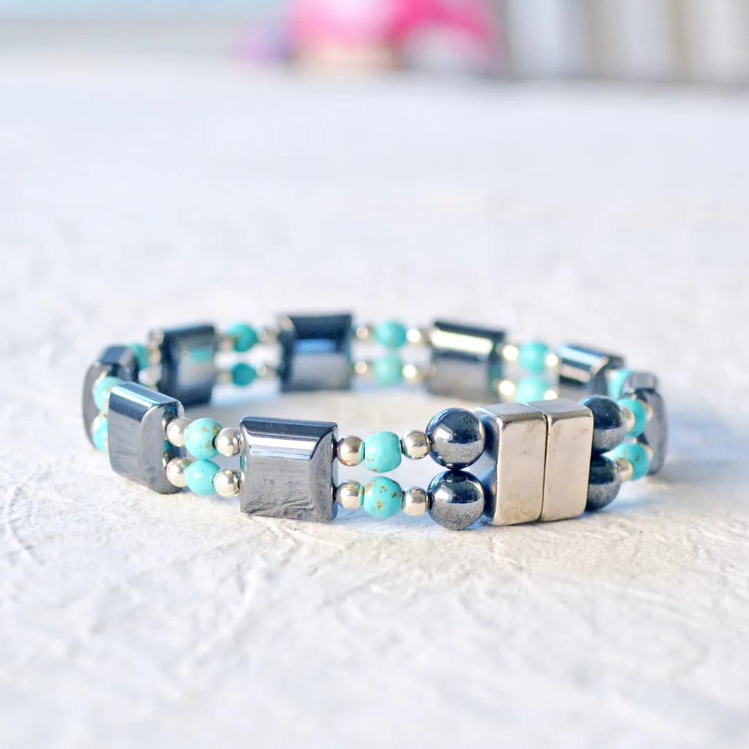 Black & Turquoise Magnetic Energy Bracelet
