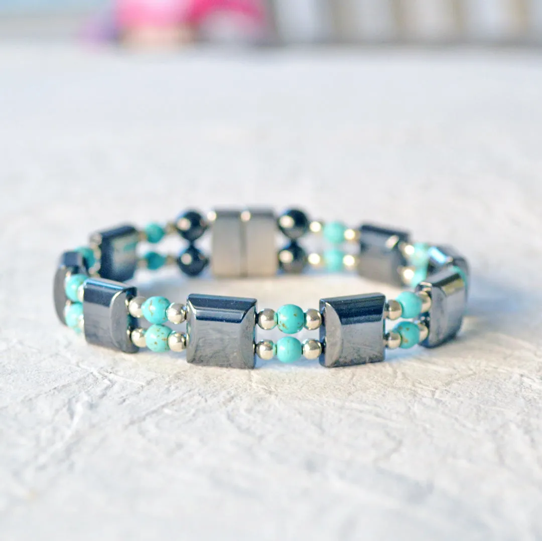 Black & Turquoise Magnetic Energy Bracelet