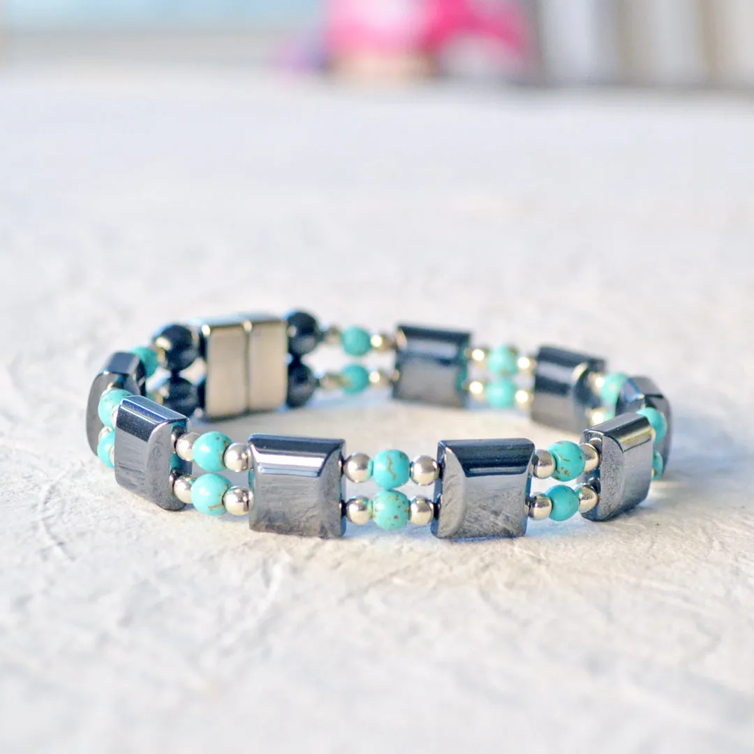 Black & Turquoise Magnetic Energy Bracelet