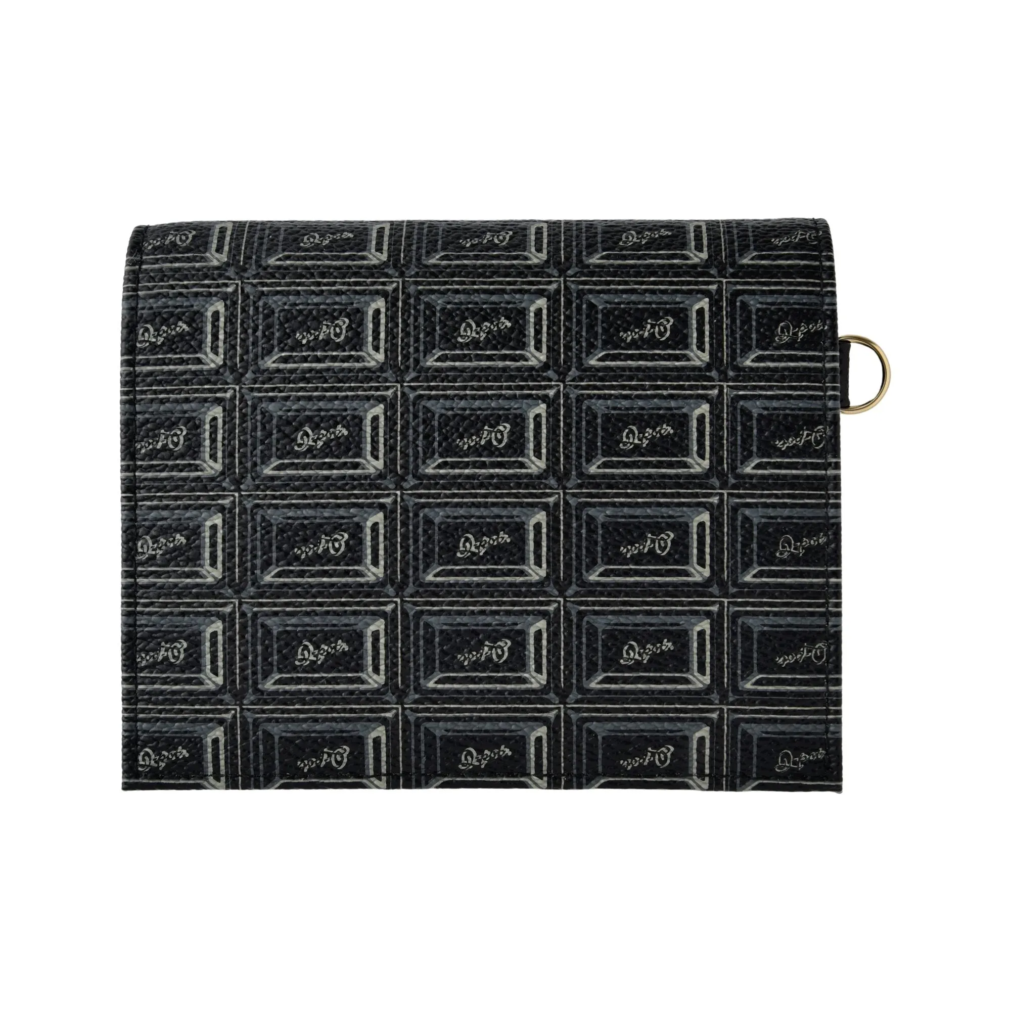 Black Chocolate Leather Flap Short Wallet【Japan Jewelry】