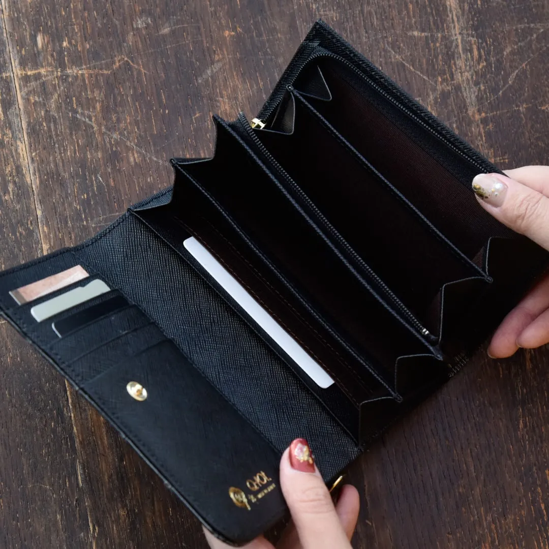 Black Chocolate Leather Short Wallet【Japan Jewelry】