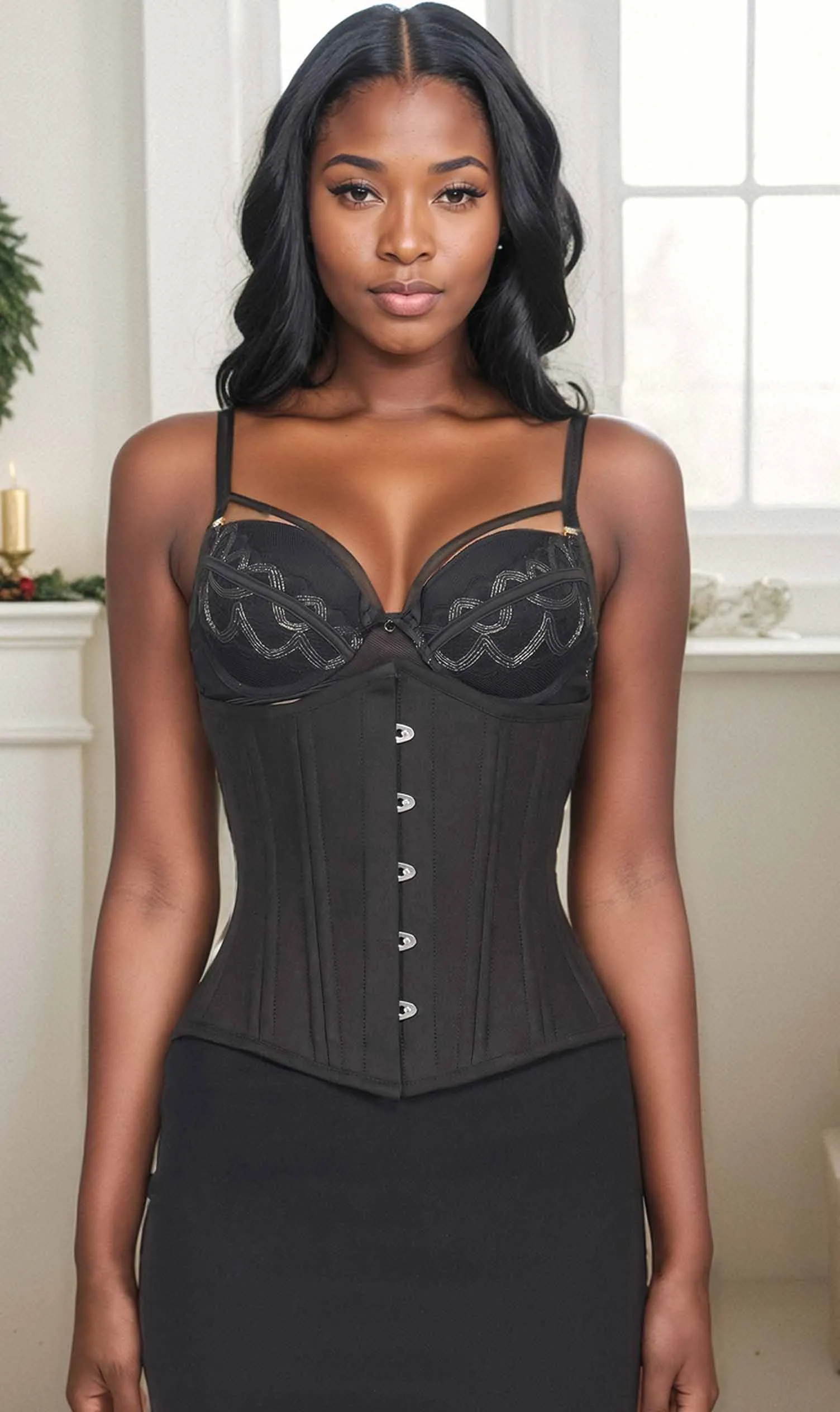 Black Cotton Waist Trainer Corset