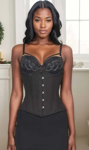 Black Cotton Waist Trainer Corset