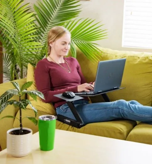 Black Folding Laptop Desk or Laptop Stand with Mousepad