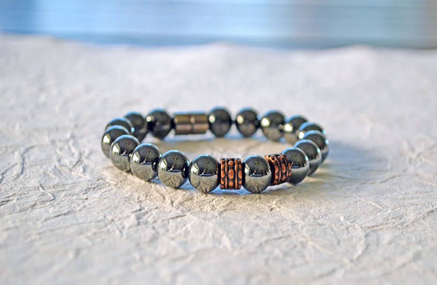 Black Hematite & Copper Magnetic Health Bracelet