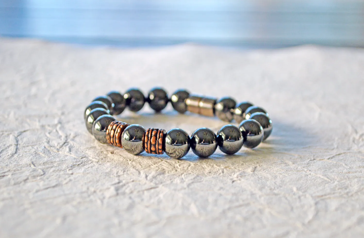 Black Hematite & Copper Magnetic Health Bracelet
