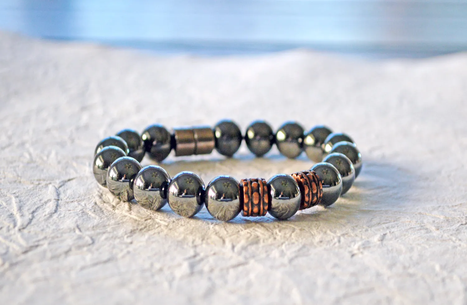 Black Hematite & Copper Magnetic Health Bracelet