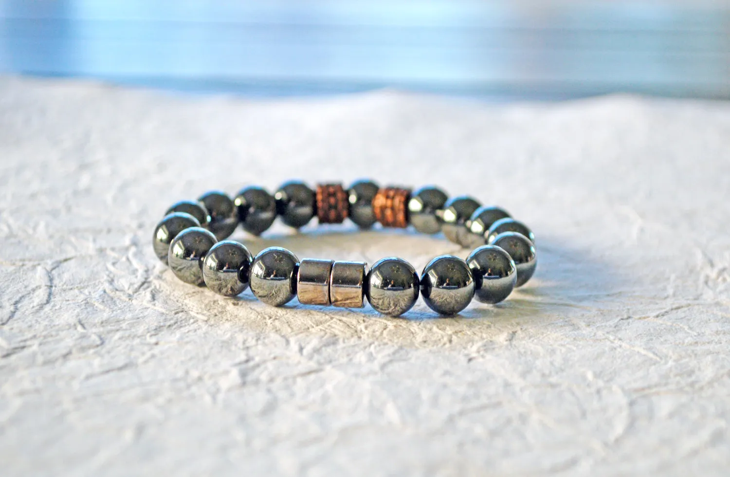 Black Hematite & Copper Magnetic Health Bracelet