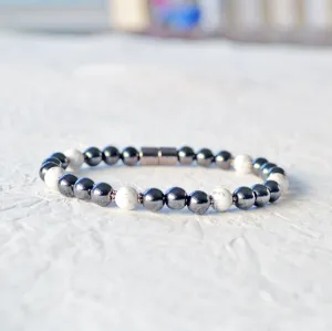 Black Hematite & White Howlite Magnetic Therapy Bracelet