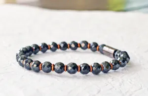 Black Hematite and Copper Magnetic Pain Relief Bracelet