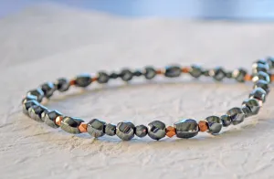 Black Hematite and Copper Magnetic Therapy Necklace